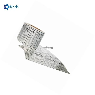ราคาดี Flexo Printing Waterproof Silver Sticker Label with Rear Adhesive และขนาดที่กําหนดเองสําหรับอิเล็กทรอนิกส์ ออนไลน์